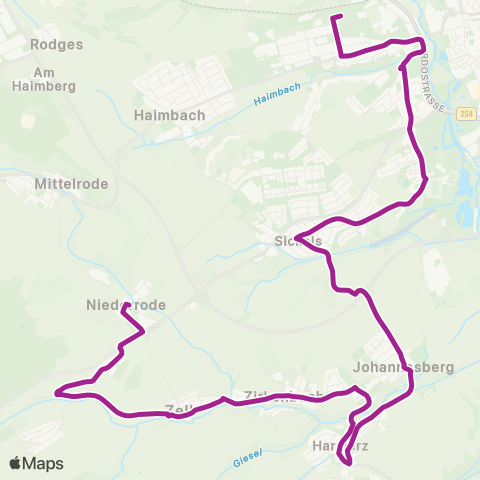 RMVB Fulda Brüder-Grimm-Schule - Fulda-Niederrode Ortsmitte map