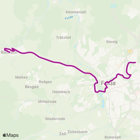 RMVB Petersberg Konrad-Adenauer-Schule - Großenlüder-Bimbach Gaststätte Linde map