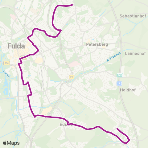 RMVB Petersberg Konrad-Adenauer-Schule - Künzell-Pilgerzell Biligrimstraße map