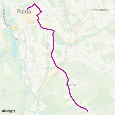 RMVB Fulda Stadtschloss - Künzell-Engelhelms Ortsmitte map