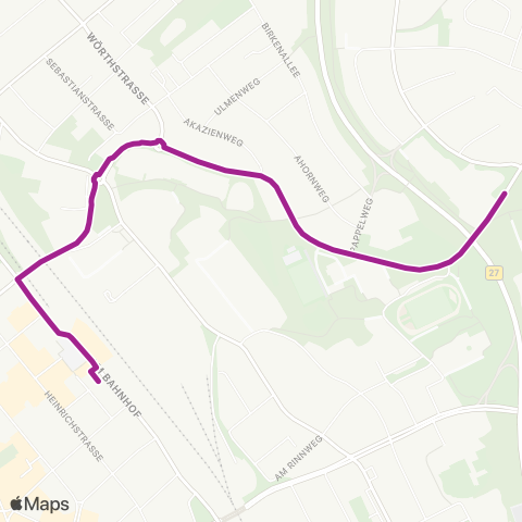 RMVB Fulda Waidesgrund - Fulda Bahnhof / Zob map