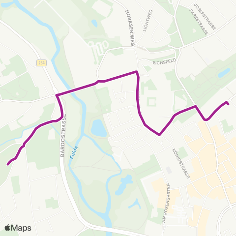 RMVB Fulda Stadtschloss - Fulda Bardoschule map