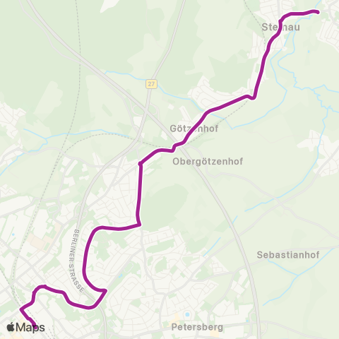 RMVB Petersberg-Steinhaus Brücke - Fulda Bahnhof / Zob map