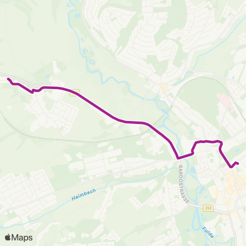 RMVB Fulda-Maberzell AM Berg - Fulda Stadtschloss map