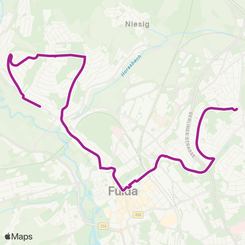 RMVB Fulda Schlitzer Str - Petersberg Konrad-Adenauer-Schule map