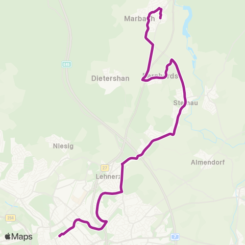 RMVB Petersberg-Marbach Damian-Schmitt-Str - Fulda Stadtschloss map