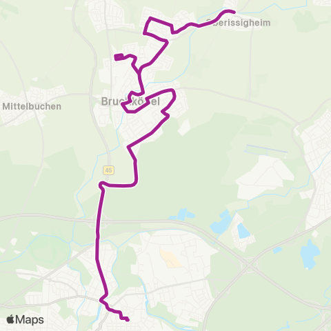 RMVB Bruchköbel-Oberissigheim Bergstraße - Hanau Freiheits Pl map