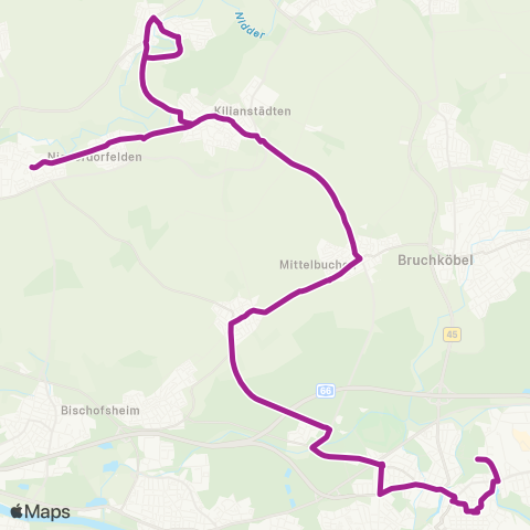 RMVB Hanau Freiheits Pl - Schöneck-Büdesheim Sterntalerschule map