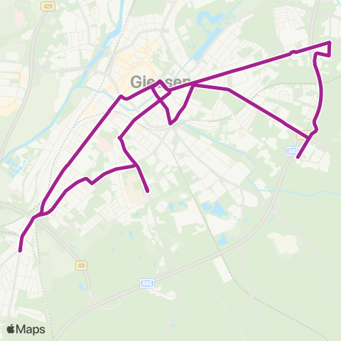 RMVB Gießen Berliner Pl - Gießen Berliner Pl map