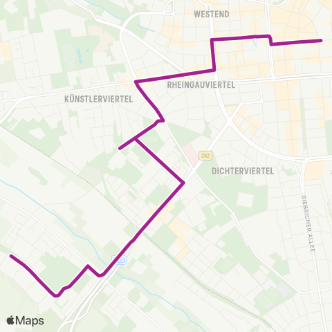 RMVB Wiesbaden Dernsches Gelände - Wiesbaden-Dotzheim Nordstrander Str map