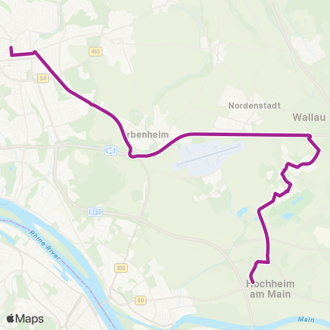 RMVB Wiesbaden Hochschule Rhein Main - Wiesbaden Luisen Pl map