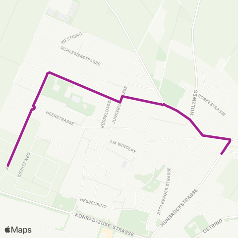 RMVB Wiesbaden-Nordenstadt Konrad-Zuse-Str. / Hainpark - Wiesbaden-Nordenstadt Wallauer Weg map