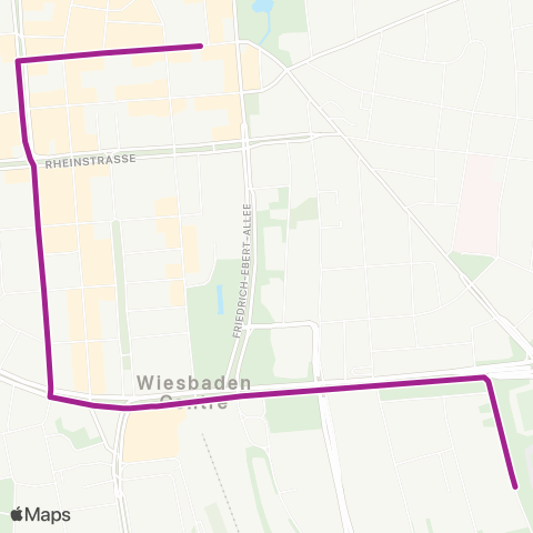 RMVB Wiesbaden Dernsches Gelände - Wiesbaden Berufsschulzentrum map
