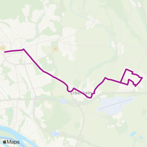 RMVB Wiesbaden Dotzheimer Str. / Bismarckring - Wiesbaden-Nordenstadt Konrad-Zuse-Str. / Hainpark map
