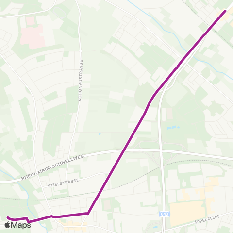 RMVB Wiesbaden Waldstraße - Wiesbaden-Schierstein Oderstraße map