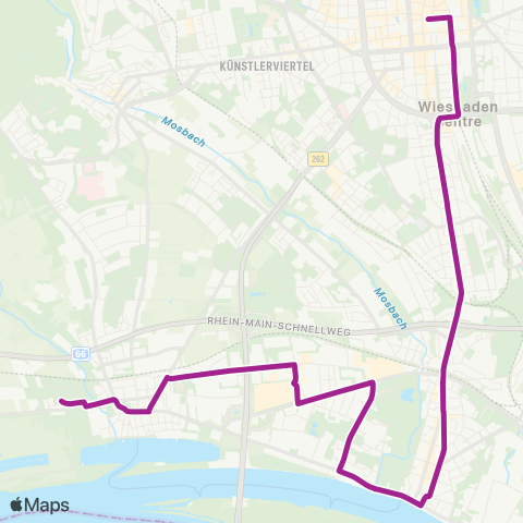 RMVB Wiesbaden Luisen Pl - Wiesbaden-Schierstein Oderstraße map
