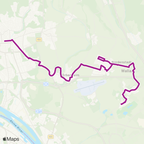 RMVB Wiesbaden Luisen Pl - Wiesbaden-Delkenheim Rosenheimer Str map