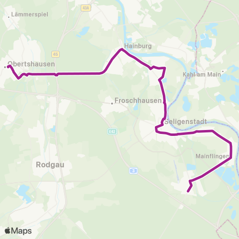 RMVB Mainhausen-Zellhausen Keilmann Pl - Obertshausen Bahnhof map