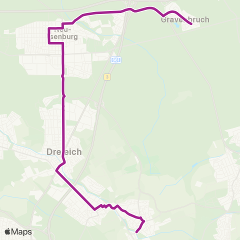 RMVB Dreieich-Sprendlingen Feuerwehr - Neu-Isenburg-Gravenbruch Nachtigallenstraße map