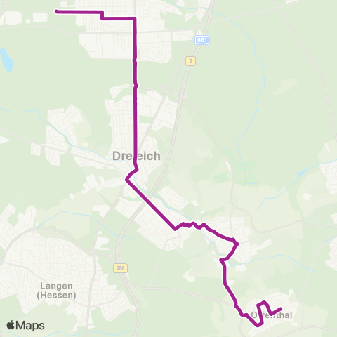 RMVB Neu-Isenburg Bhfostseite - Dreieich-Offenthal Bahnhof map