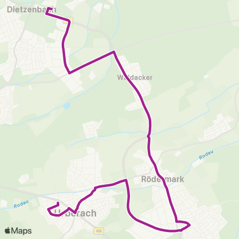 RMVB Dietzenbach Mitte Bahnhof - Rödermark-Urberach Im Taubhaus map