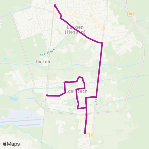 RMVB Langen (Hessen) Bahnhof - Egelsbach Bahnhof map