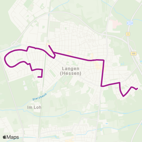 RMVB Langen (Hessen) An Der Koberstadt - Langen (Hessen) Albert-Einstein-Schule map