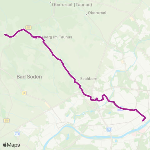 RMVB Königstein (Taunus) Stadtmitte - Frankfurt (Main) Hauptbahnhof / Fernbusterminal map