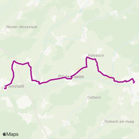 RMVB Altenstadt Bahnhof - Büdingen Gymnasiumstraße map