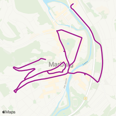 RMVB Marburg Hbf - Marburg Schloss map