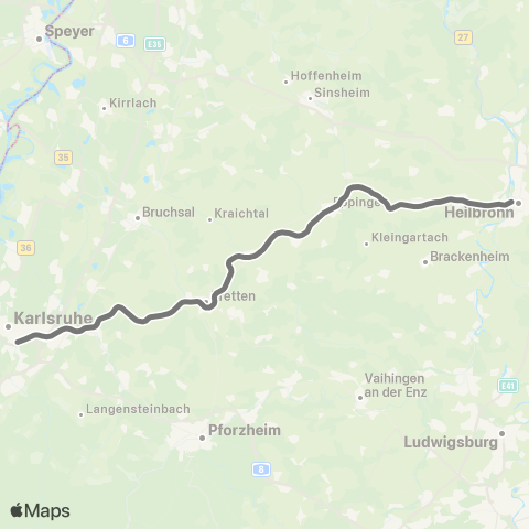 RMVR Karlsruhe Hbf - Heilbronn Hbf map