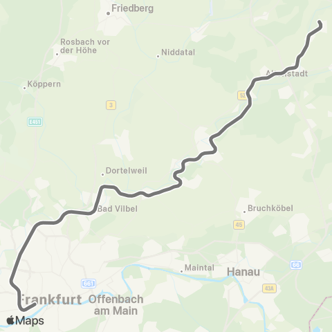 RMVR Glauburg-Stockheim Glauburg-Stockheim Bf - Frankfurt Hbf map