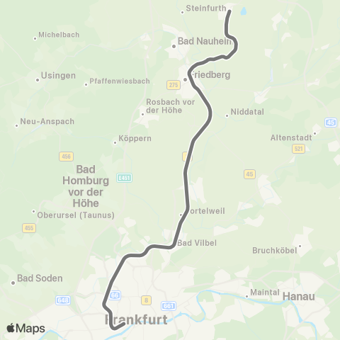 RMVR Wölfersheim-Södel Bf - Friedberg Bf map