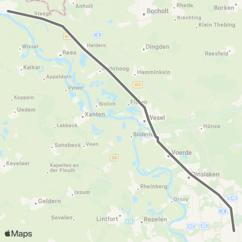 RMVR Emmerich Bf - Oberhausen Hbf map