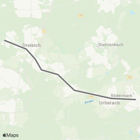 RMVR Rödermark-Ober-Roden Bf - Dreieich-Buchschlag Bf map