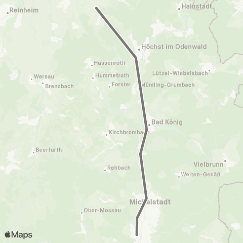 RMVR Bad König Bf - Erbach Bf map