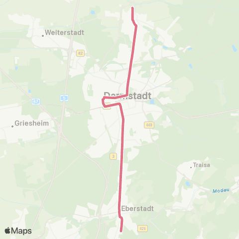 RMV Frankenstein (Darmstadt-Eberstadt) - Maulbeerallee map