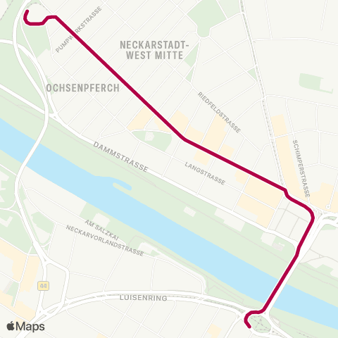Rhein-Neckar-Verkehr GmbH Kurpfalzbrücke - Neckarstadt West map