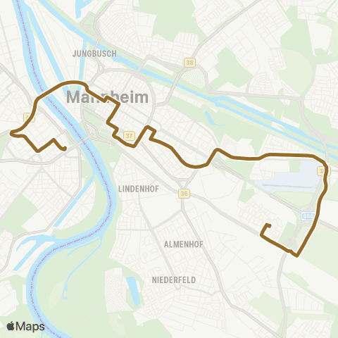 Rhein-Neckar-Verkehr GmbH Berliner Platz, Bf LU Mitte - Gerd-Dehof-Platz map