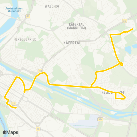 Rhein-Neckar-Verkehr GmbH MA Hauptbahnhof - Vogelstang map