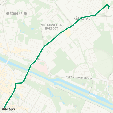 Rhein-Neckar-Verkehr GmbH Käfertal Bahnhof - MA Hauptbahnhof map