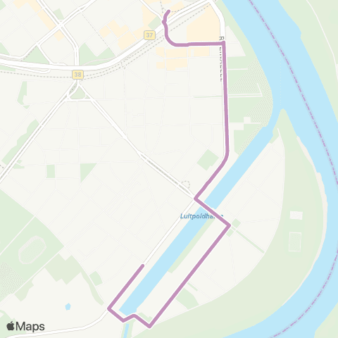 Rhein-Neckar-Verkehr GmbH LU Berliner Platz - Rheinallee - Parkinsel - Rheinallee - LU Berliner Platz map