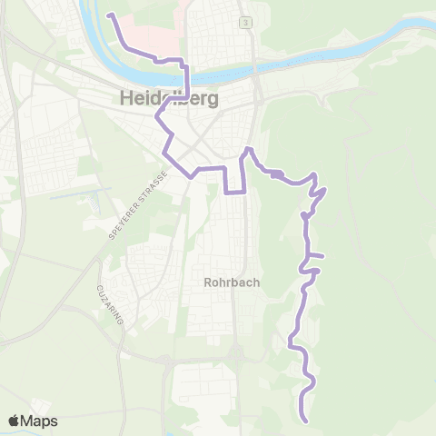 Rhein-Neckar-Verkehr GmbH HD Rohrbach Markt - Kirchheim S-Bahnhof - Hasenleiser - Rohrbach Markt map