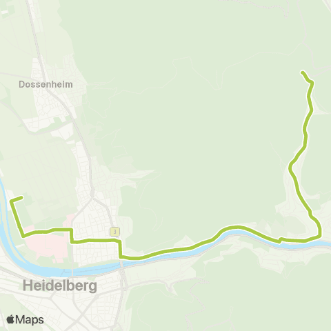 Rhein-Neckar-Verkehr GmbH HD Sportzentrum Nord - Kopfklinik - Bunsengymnasium West map