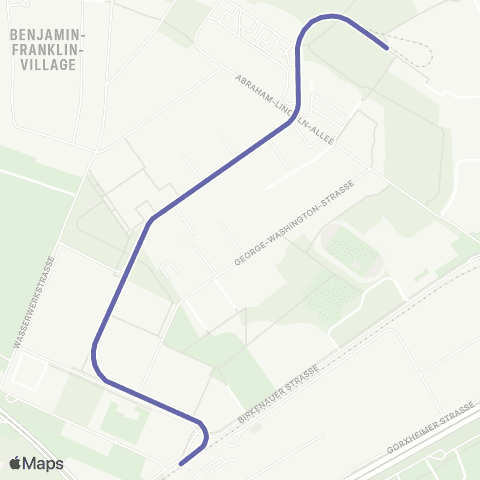Rhein-Neckar-Verkehr GmbH Sullivan - Franklinschule - Franklin Mitte - Bensheimer Straße map