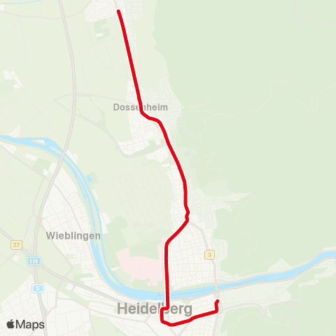 Rhein-Neckar-Verkehr GmbH Neuenheim Technologiepark - Handschuhsheim Hans-Thoma-Platz map