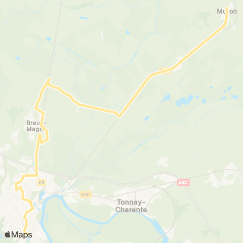 R'bus - Scolaires Muron / Breuil-Magné / Rochefort map