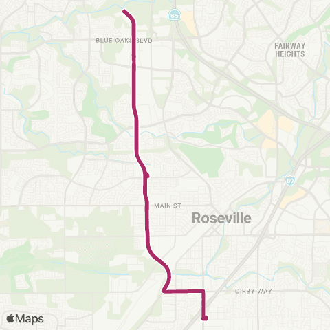 Roseville Transit R map
