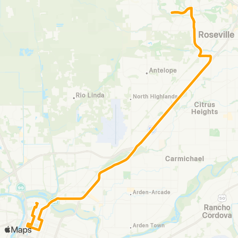 Roseville Transit 6 map