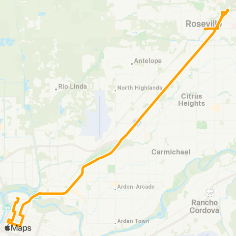 Roseville Transit 9 map